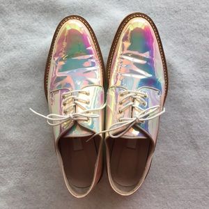 Miista holographic oxfords.